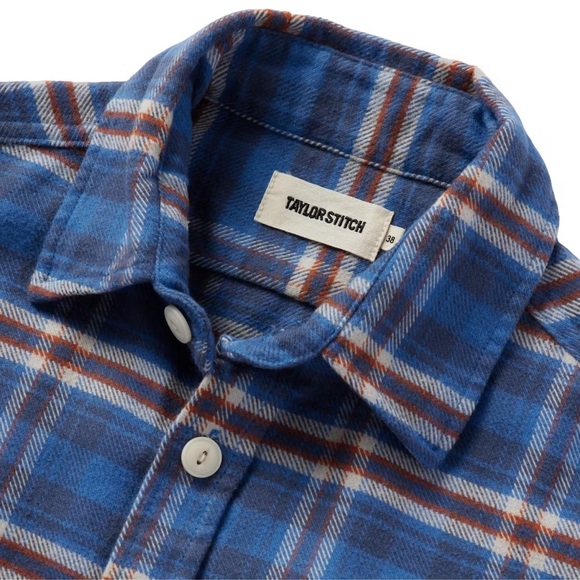 Taylor Stitch The Crater Flannel Shirt in River Plaid Sz 42 / L - Picture 2 of 12